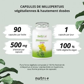 Millepertuis gelules avec hypéricine - hautement dosé & végétalien - 90 capsules sans additifs - St. Johns Wort Extract - Ca
