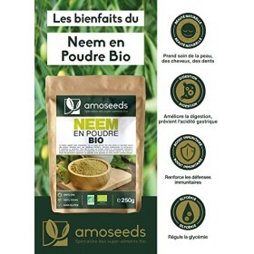 Neem en Poudre Bio 250G | Feuilles de Margousier | Peau, Cheveux, Digestion | Qualité Supérieure