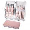 Kit Manucre Pedicure Mini Coupe Ongle Professionnel Coupe Cuticule Femme, Trousse Manucure Pedicure Set de 10pcs Vert 