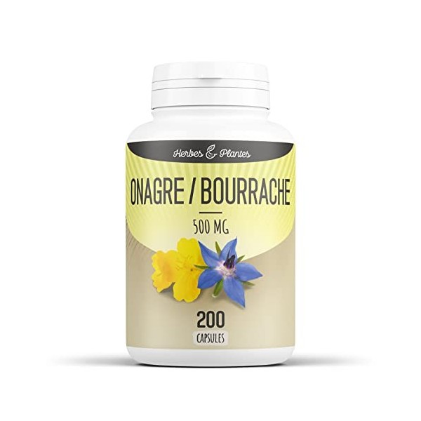 Herbes Et Plantes Onagre/Bourrache 200 Capsules 500 mg - Lemballage peut varier