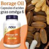 Now Foods, Borage Oil Huile de Bourrache , 1.000mg, 120 capsules molles, Testé en Laboratoire, Sans Soja, Sans Gluten, Sans 