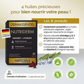 DERMASSENTIEL NUTRIDERM | Nourrit & Hydrate | Argan Onagre Bourrache Argousier | Hautement concentré en Omegas 3,6,7,9 | Coen