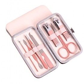 TingDongWei Kit Manucre Pedicure, Ensemble de Manucure, Kit de Coupe-Ongles Portable, 7 en 1 Professionnel Coupe-ongles en Ac