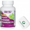 PremiumVital, Deva, Vegan Evening Primrose Oil Huile dOnagre , 90 Capsules végétaliennes, avec Pilulier Pratique, Sans Soja