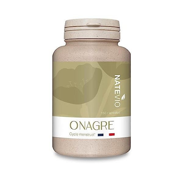 Onagre - Natevio - Pilulier de 180 capsules dosées 500mg - Vitalité - Souplesse