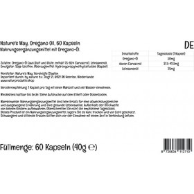 PremiumVital, Natures Way, Huile dOrigan, 75% - 85% Carvacrol, 60 Capsules végétaliennes, avec Pilulier Pratique, Testé en 