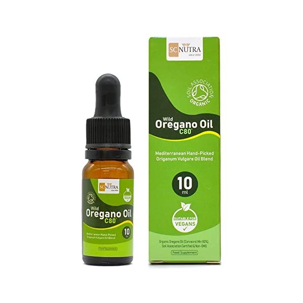 Huile dorigan 10ml - Huile dorigan sauvage biologique C80 certifiée par la Soil Association du Royaume-Uni - 80% carvacrol 