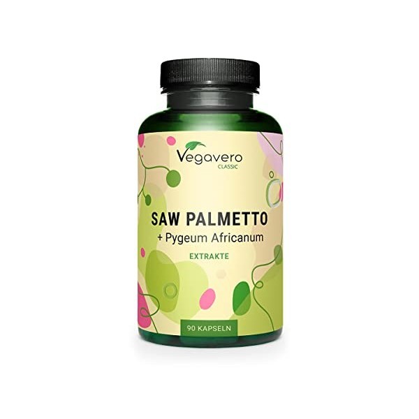 Saw Palmetto 500mg 40:1 + Pygeum Africanum 200mg | Extraits Fortement Dosé | 80% dAcides Gras et 10% de Stérols | Sans Add