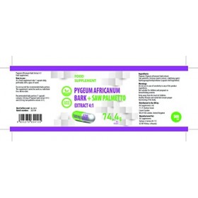 Complexe décorce de Pygeum Africanum + Saw Palmetto 500mg 120 Capsules Végétaliennes, Extrait 4:1, Haute Puissance, Sans Glu