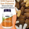 Now Foods, Pygeum & Saw Palmetto, 120 Gélules, Testé en Laboratoire, Huile de Pépins de Courge, Palmier Nain, Sans Gluten, Sa