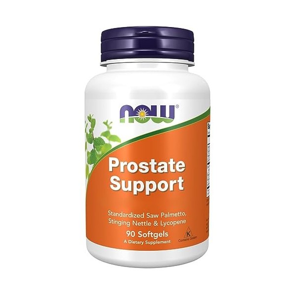 Now Foods Prostate Support, Avec Palmier nain Huile de pépins de courge Lycopène, 90 Capsules molles, Testé en Laboratoire, S