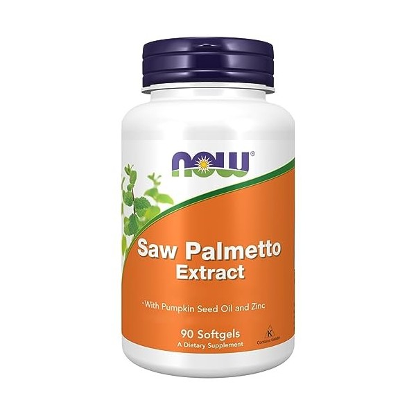 Now Foods, Saw Palmetto Extract Extrait de Palmier Nain , 80mg, 90 Capsules molles, Testé en Laboratoire, Sans Soja, Sans Gl