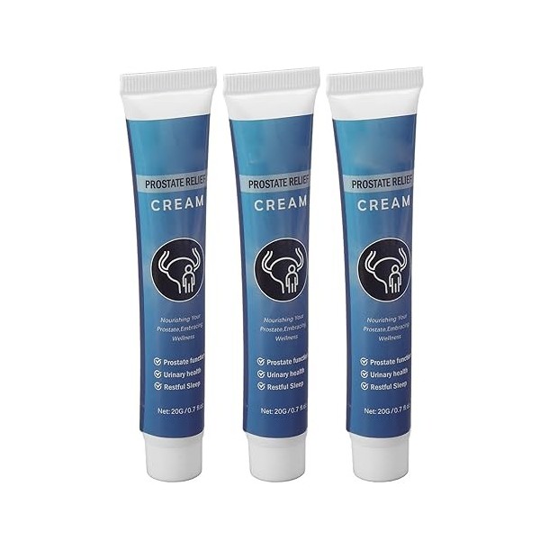 Alaaner 3 Pièces Crème pour la Prostate Pâte à Absorption Facile Suppléments de santé de la Prostate pour Hommes 20g pour le 