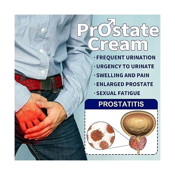 Crème de Prostate 3 Pièces pour Hommes, Crème de Soulagement et de Soin, Sûre et Fiable avec une Pénétration Profonde pour un