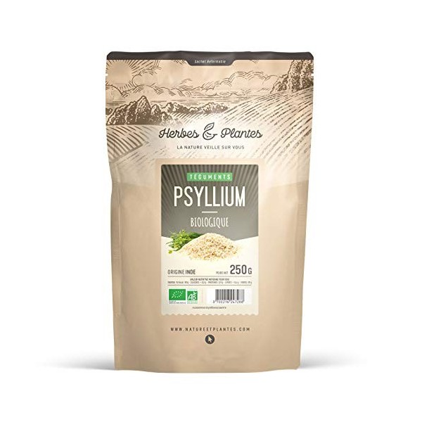 Herbes Et Plantes Psyllium Blond Bio Granulée 99 % Pur Téguments 250 g