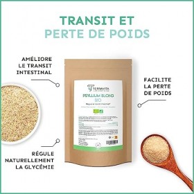 PSYLLIUM Blond BIO | Téguments Husk Purs à 99% | Fibres Douces Naturelles pour Digestion et Transit | Riche en Mucilages pour