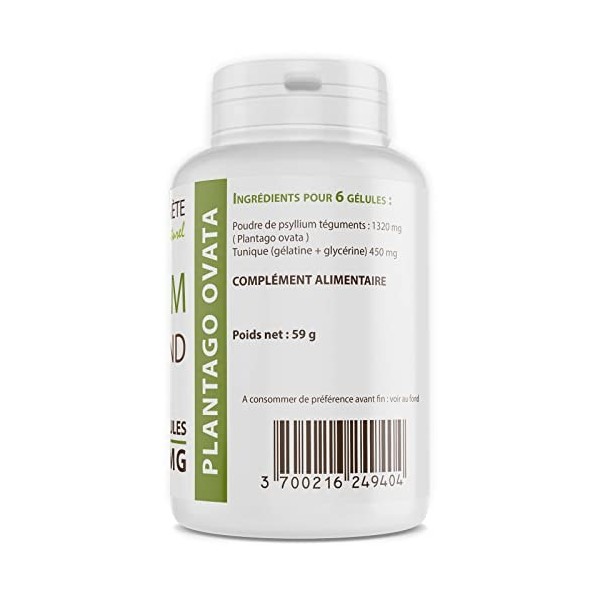 Psyllium Blond Téguments - 220mg - 200 gélules