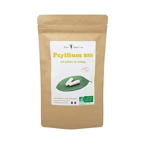 Tégument de Psyllium Bio - 120 gélules de 500 mg