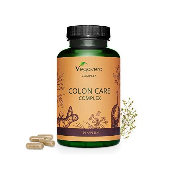 Colon Irritable Vegavero® | 100% Naturel | 120 Gélules | Nettoyage Intestinal + Colon Cleanse | Avec Gingembre, Psyllium, Gal