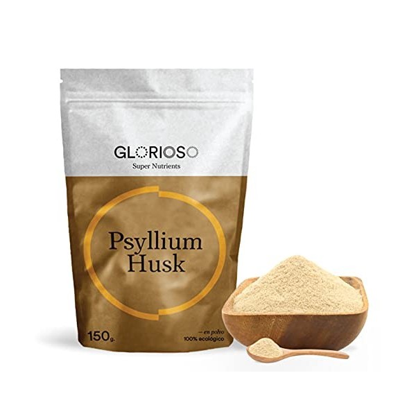 Psyllium Husk 100% Pure Organic Powder - 150 g - Source naturelle de fibres provenant du Psyllium Husk - Biologique, végétali