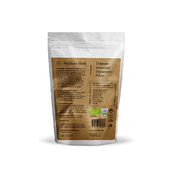 Psyllium Husk 100% Pure Organic Powder - 150 g - Source naturelle de fibres provenant du Psyllium Husk - Biologique, végétali