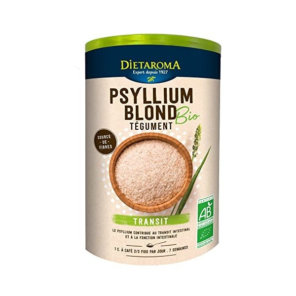 Psyllium blond Bio - Pot 300g Dietaroma.