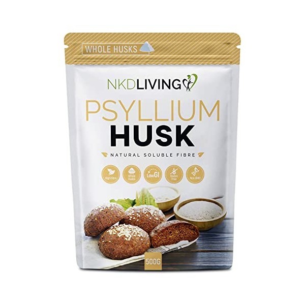 Cosses de psyllium entières par NKD Living 500 g 