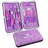 Kit Manucre Pedicure Professionnel Coupe Ongle, Trousse Manucure Pedicure Set de 16 outils de soins de Pédicure en acier inox