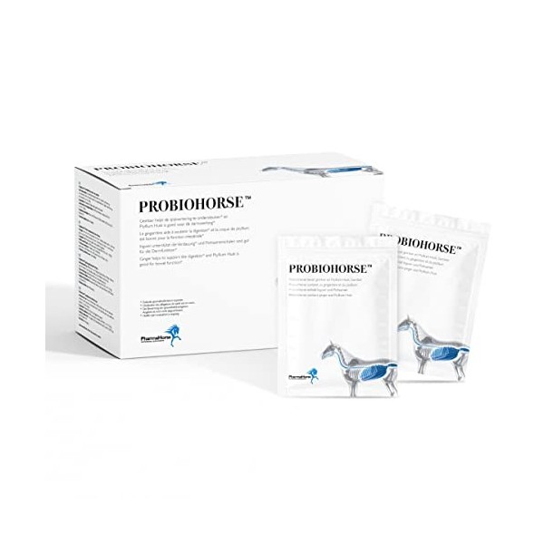 PharmaHorse ProbioHorse | Probiotiques Cheval | Passage intestinal & Aide la Digestion | avec Gingembre, Psyllium | sans sucr