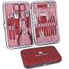 Kit Manucre Pedicure Professionnel Coupe Ongle, Trousse Manucure Pedicure Set de 16 outils de soins de Pédicure en acier inox