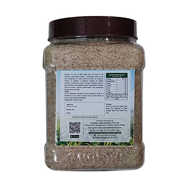 Verem Poudre denveloppe de psyllium de qualité supérieure isabgol naturel , 300 g