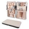 Relota Kit Manucure Inoxydable Roségold, 18 pcs Coupe Ongle Kit Manucre Professionnel Hommes Trousse Manucure Femmes, Kit Ped