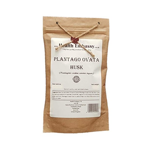 Health Embassy Psyllium Blond Téguments Plantaginis Ovatae Seminis Tegum / Plantago Ovata Husk, 100g