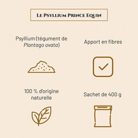Prince Equin - PSYLLIUM Blond - Complément nutritionnel Cheval - Sachet 400 g - Apport en Fibres - Aide à réguler Le Transit 