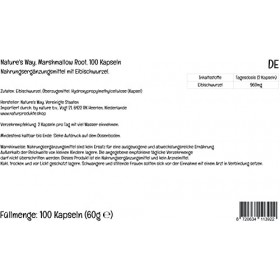 PremiumVital, Natures Way, Marshmallow Root Racine de Guimauve , 480mg, 100 Capsules végétaliennes, avec Pilulier Pratique,