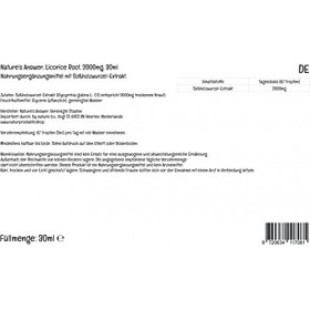 Natures Answer, Licorice Root, 2.000mg, 30ml, Testé en Laboratoire, Sans Gluten, Sans Soja, Végétarien