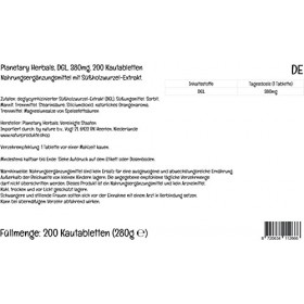 PremiumVital, Planetary Herbals, DGL Extrait de Racine de Réglisse , 380mg, 200 Comprimés à mâcher végétaliens, avec Pilulie