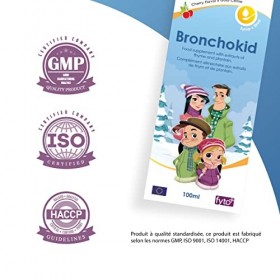 Bronchokid - Sirop Naturel pour la Toux au Thym, Plantain et Miel - Adultes, Enfants - Sans Additifs - Goût Cerise - 100 ml