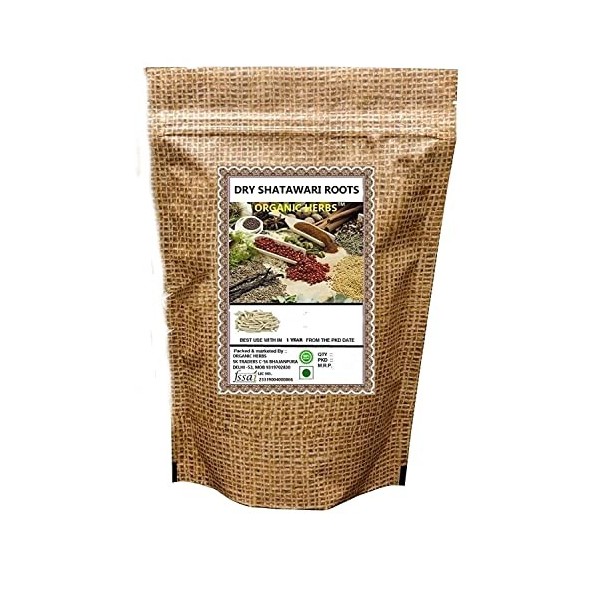 Green Velly ORGANIC HERBS DRY SHATAWAR ROOTS ASPARAGUS RACEMOSUS 100 GM