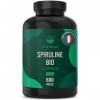 Spiruline BIO - 600 comprimés 500mg - Analyse française - Sans additifs - Riche en Phycocyanine et Protéines - Hautement do