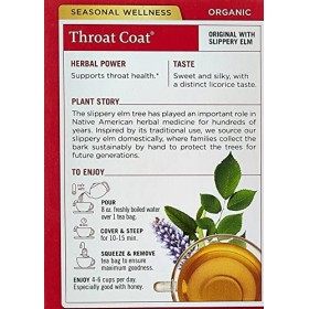 Traditional Medicinals Organic Throat Coat Herbal Wrapped Tea Bags - 16 ct