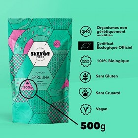 SYZYGY FOOD | Spiruline Poudre BIO | 500g | Pureté Maximale 100% Spiruline Bio Poudre | Phycocyanine - Chlorophylle | Detox 1