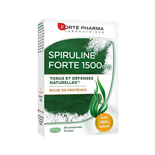 Forté Pharma - Spiruline Forte 1500 - Complément Alimentaire Tonus et Défenses naturelles - Favorise la résistance de lorgan