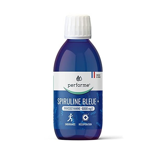 Performe - Spiruline Liquide Bleue + • Hautement Concentrée en Phycocyanine à 6000 mg/l • Cure 20 jours • Endurance et Récupé