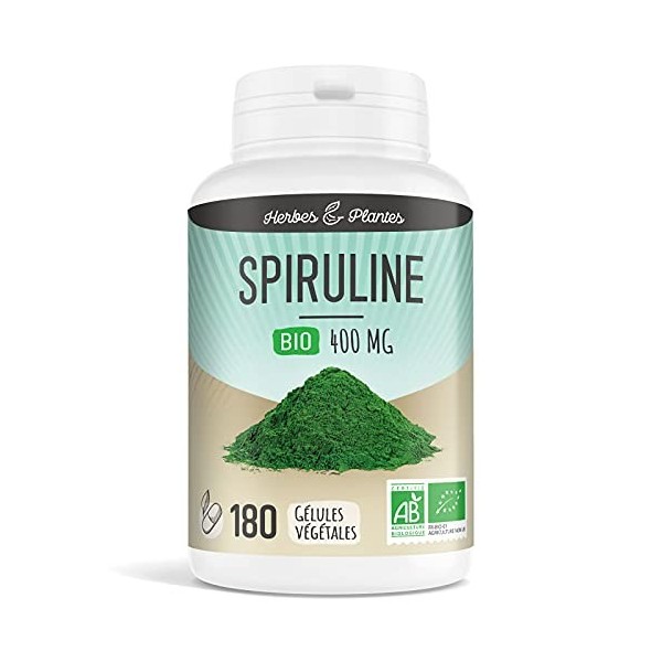 Spiruline Bio 180 Gélules Végétales 400 mg - Herbes Et Plantes