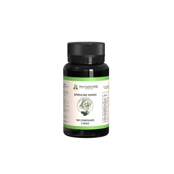 SPIRULINE BIO 500 MG - SANS EXCIPIENTS - JUSQUÀ 19% PHYCOCYANINES - 180 COMPRIMÉS - ANALYSE EN FRANCE