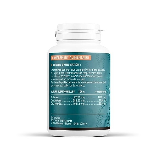 Spiruline/Spirulina Bio 500mg - 300 Comprimés - Métabolisme énergétique - Système immunitaire