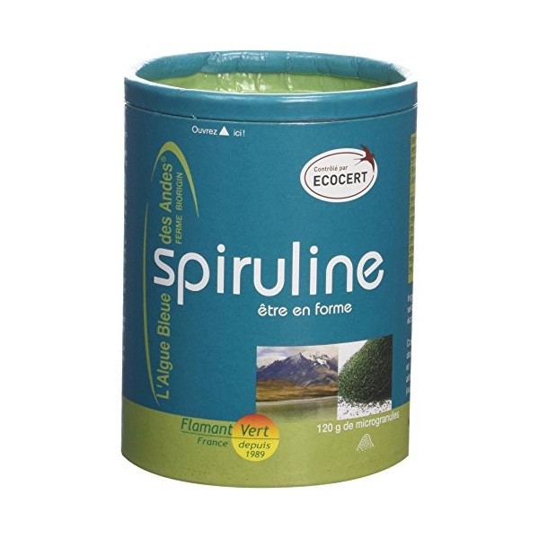 Flamant Vert Spiruline Algue Bleue des Andes 120 g Microgranules