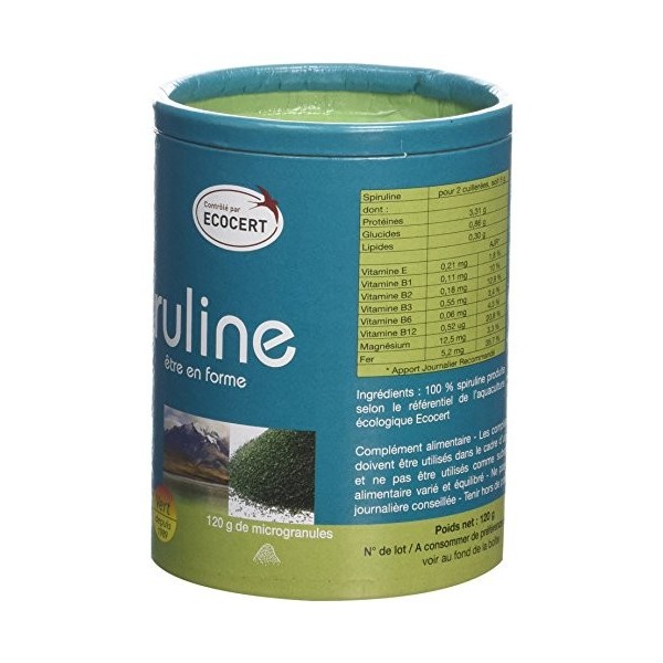 Flamant Vert Spiruline Algue Bleue des Andes 120 g Microgranules