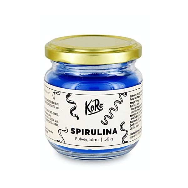 KoRo - Poudre de spiruline bleue | 50 g - Poudre dalgues super-alimentait sans additifs tels que des agents aromatisants, co